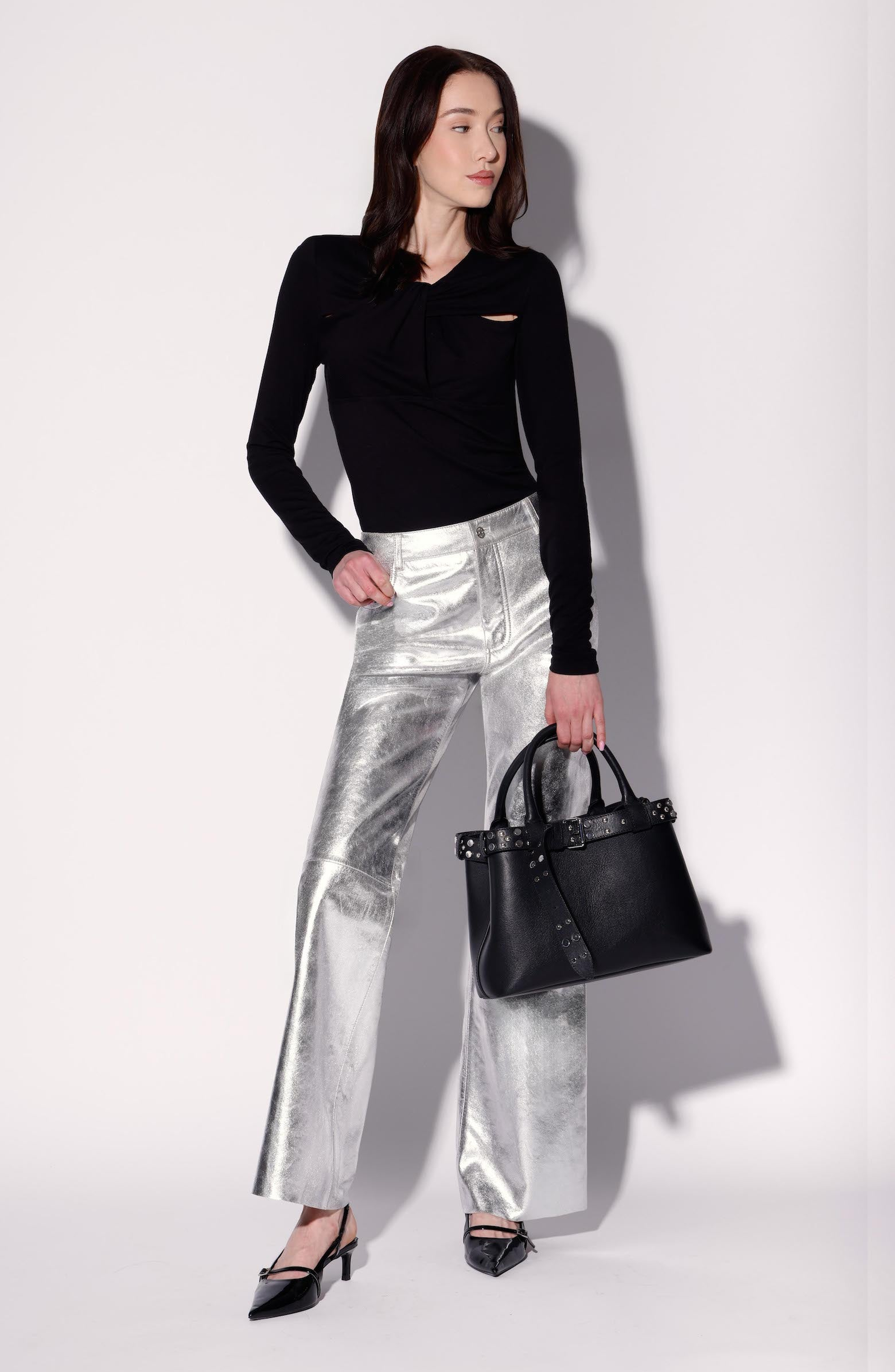 Walter Baker Brooks Studded Satchel, Alternate, color, 