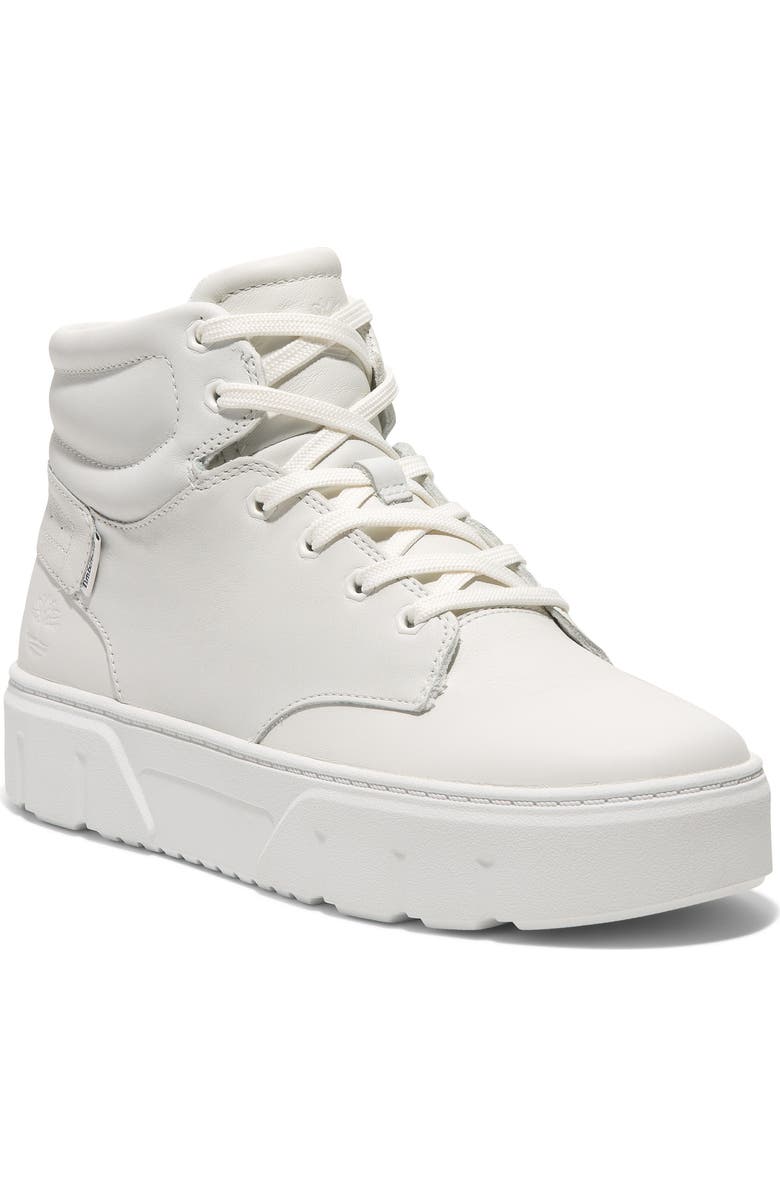 Timberland Laurel High Top Platform Sneaker, Main, color, White Full Grain