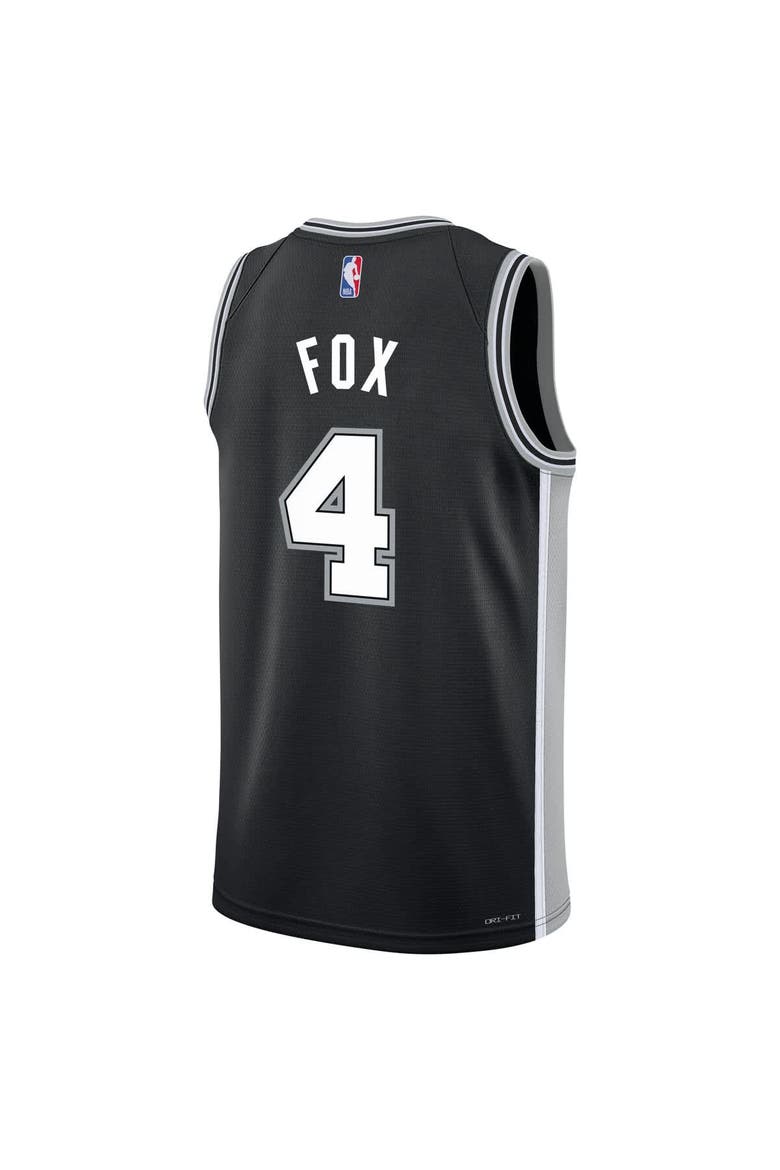 Youth Nike De'Aaron Fox Black San Antonio Spurs Swingman Jersey - Icon Edition, Alternate, color, Black