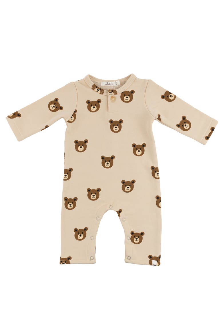 Teddy Romper- Infant, Main, color, Biscotti