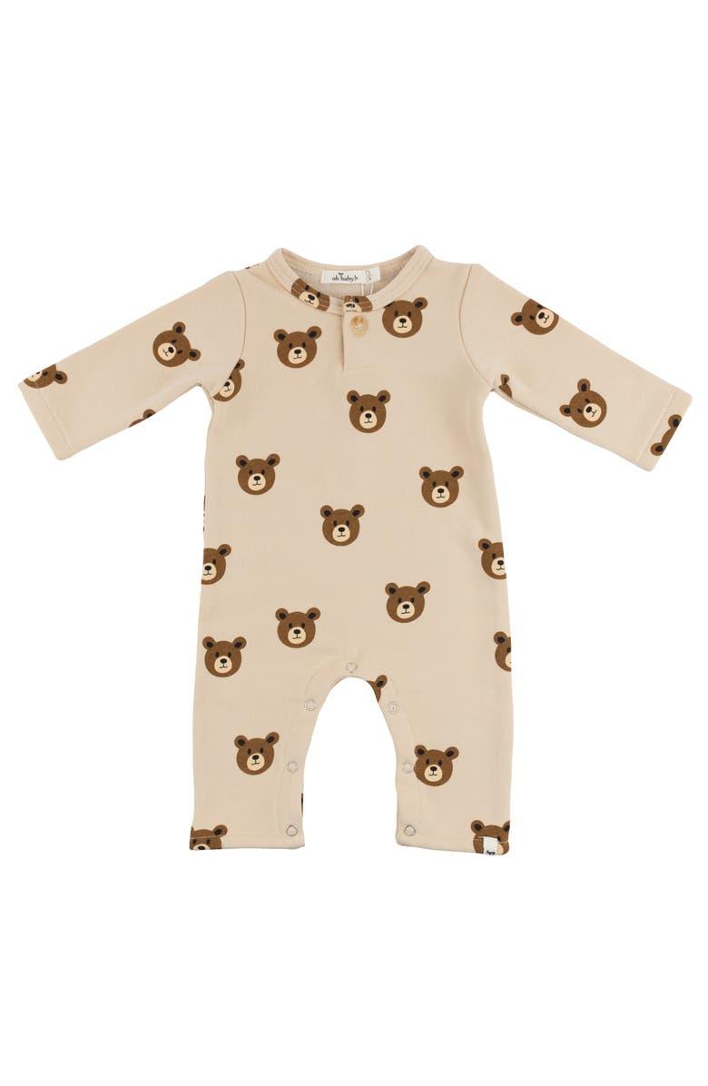 Oh baby! Brand Teddy Romper- Infant, Main, color, Biscotti