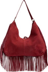Free People Finn Fringe Leather Shoulder Bag