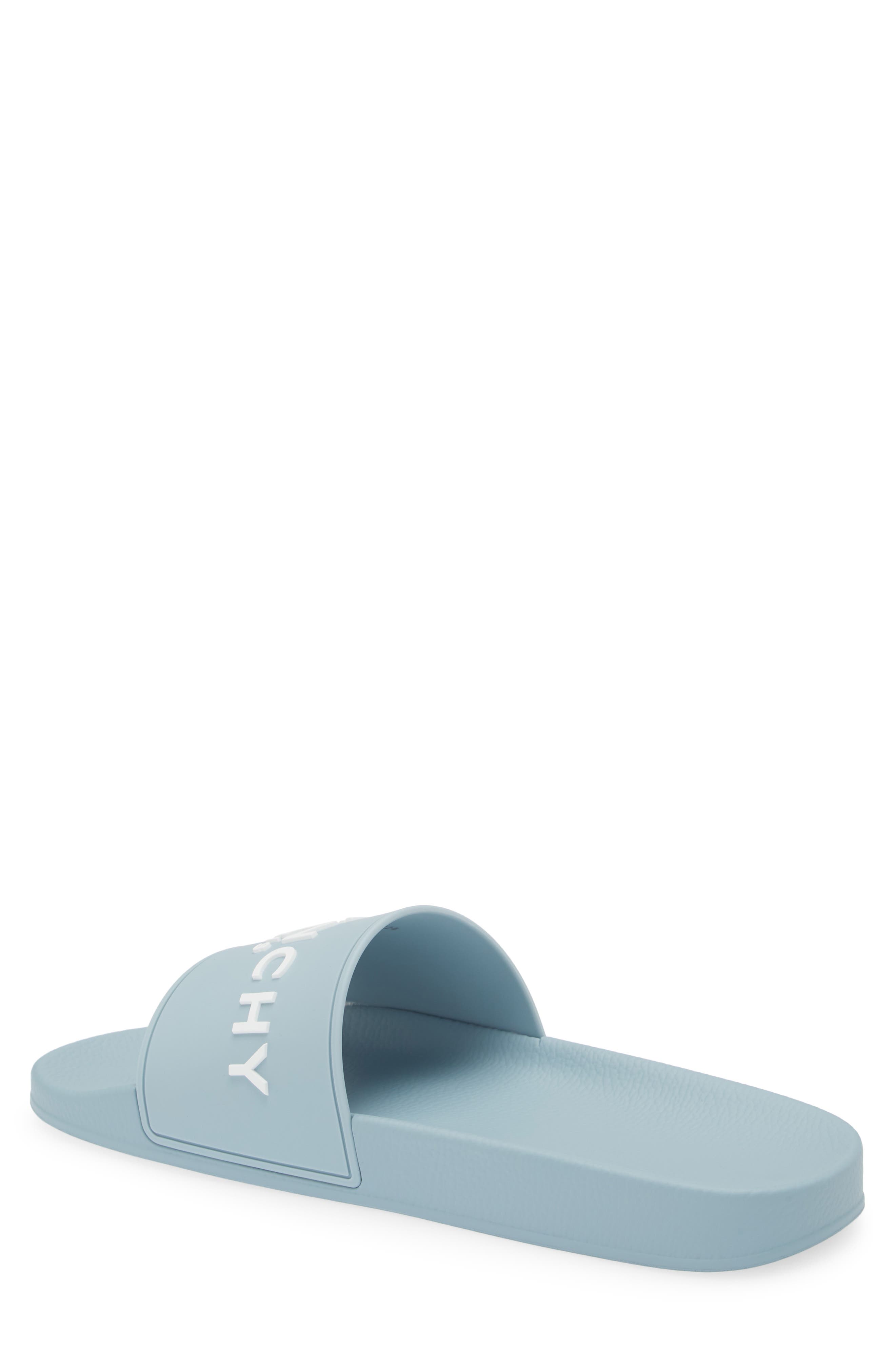 Givenchy Logo Slide Sandal, Alternate, color, Sky Blue