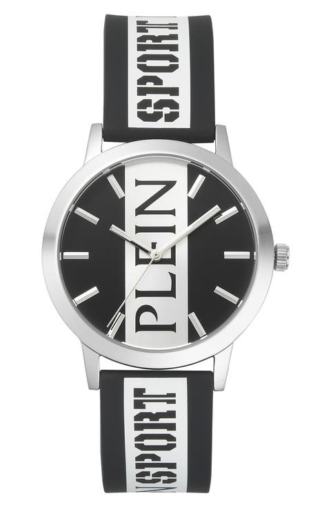 Three-Hand Quartz Silicone Strap Watch, 41mm