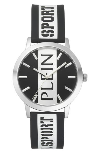 Philipp Plein Three-hand Quartz Silicone Strap Watch, 41mm In Black