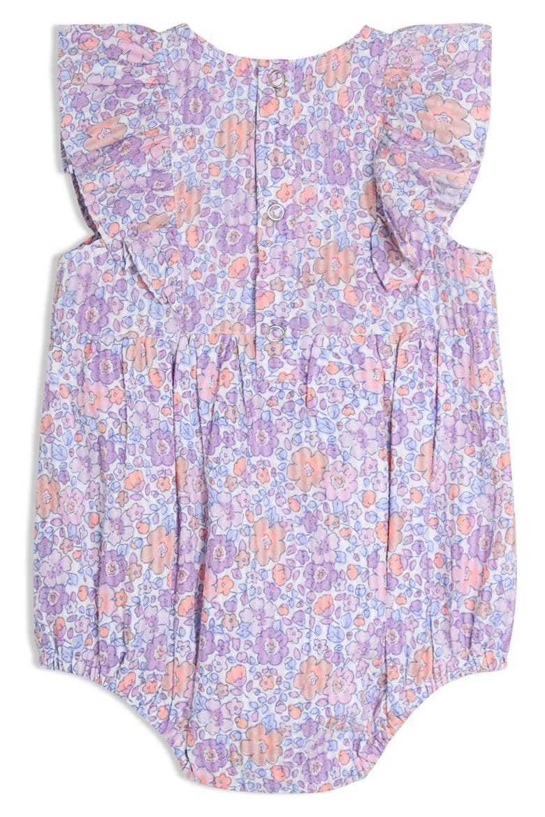 Floral Cotton Romper & Sun Hat Set, Alternate, color, LILAC