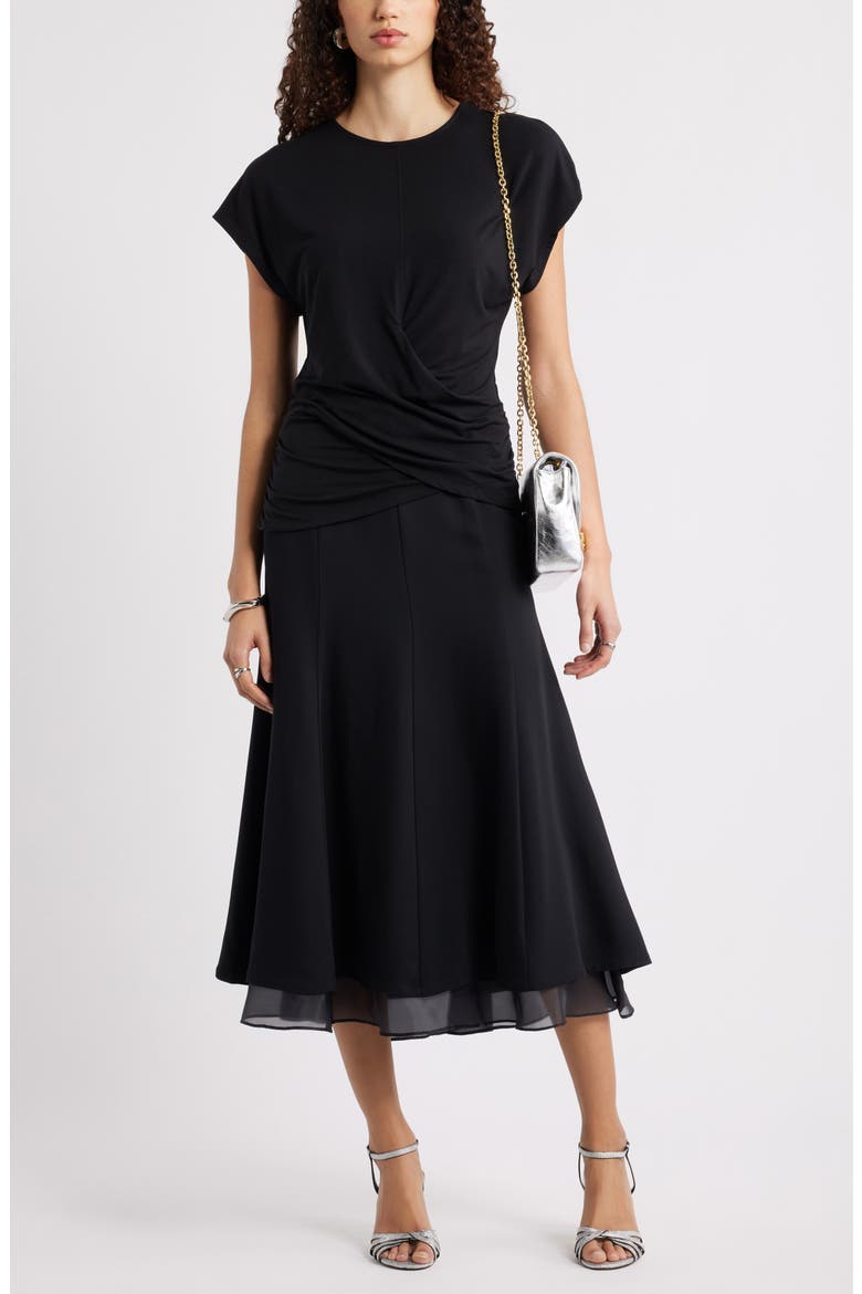Ruched Top, Alternate, color, BLACK