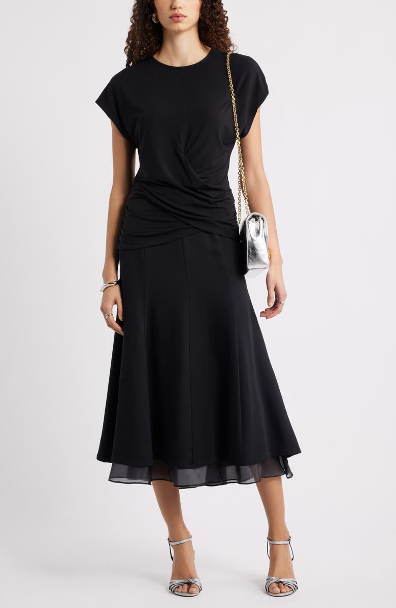 Nordstrom Ruched Top, Alternate, color, Black