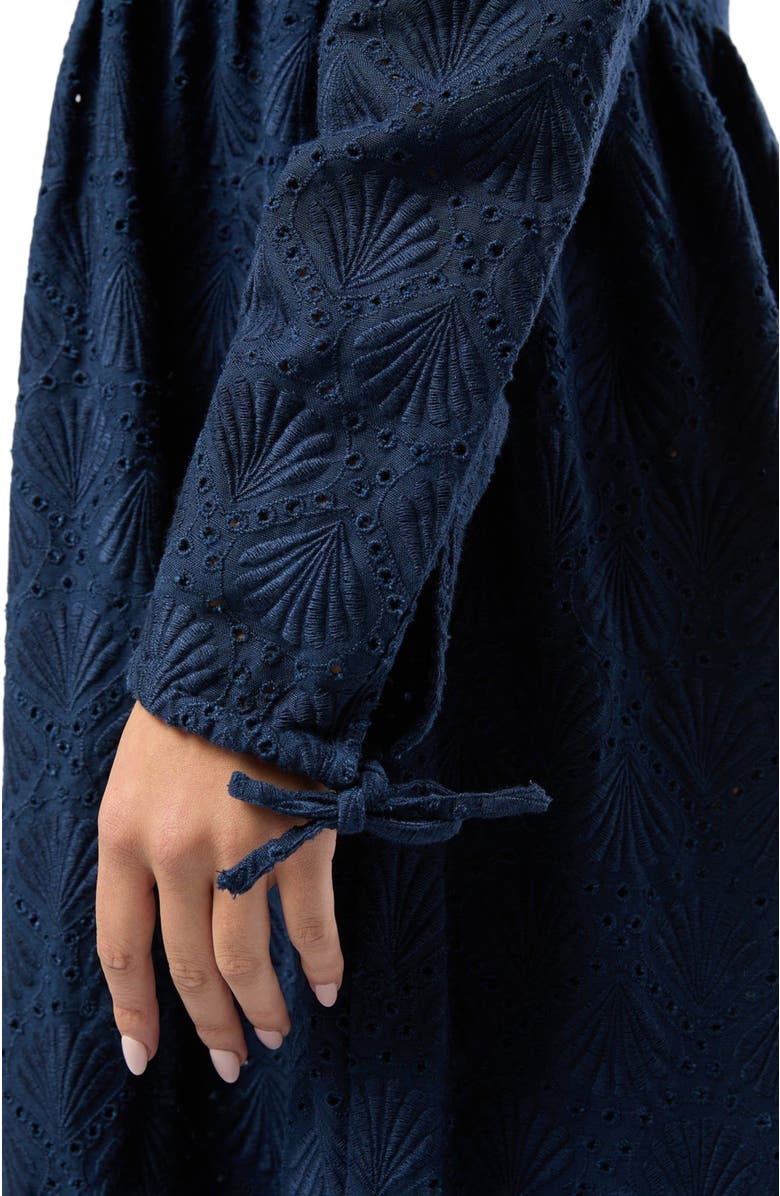 Onia Air Linen Maxi Shirtdress, Alternate, color, Deep Navy