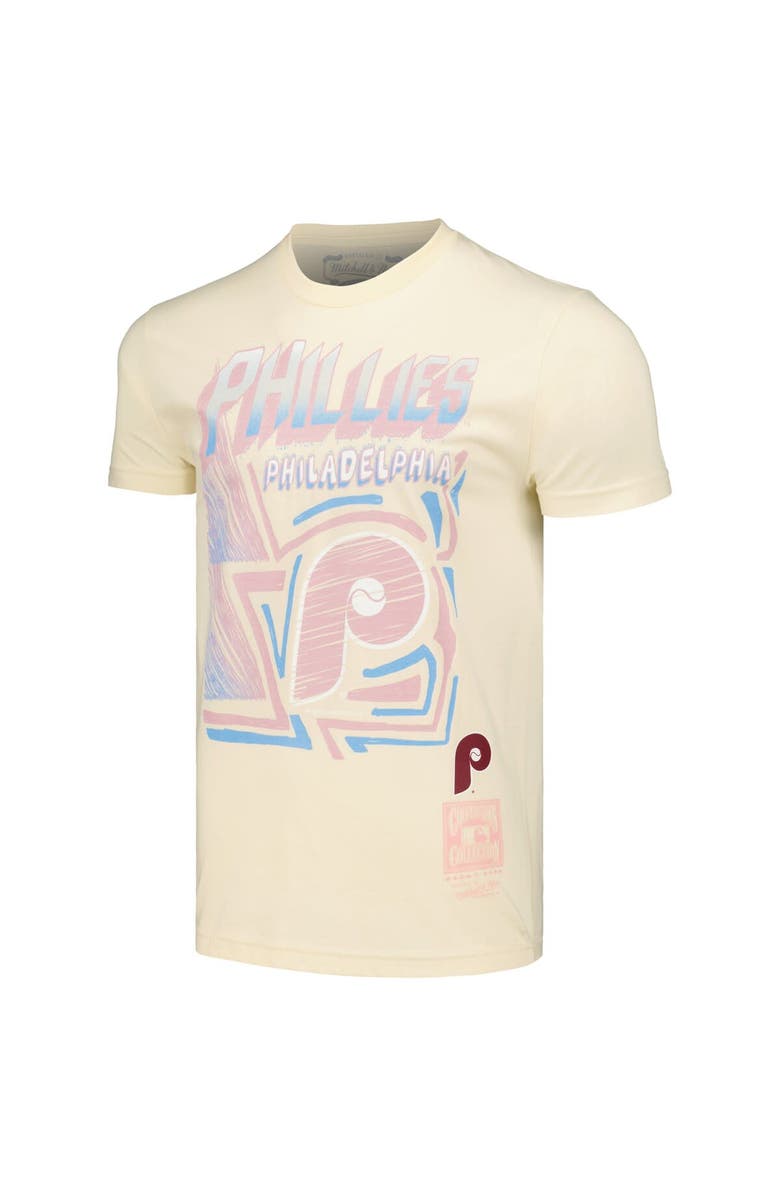 Mitchell & Ness Men's Mitchell & Ness Cream Philadelphia Phillies Cooperstown Collection Sidewalk Sketch T-Shirt, Alternate, color, 