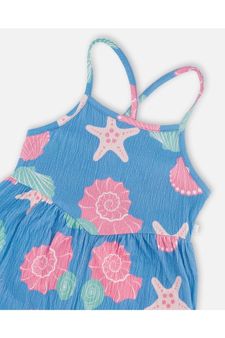 Crinkle Jersey Shell Jumpsuit, Alternate, color, Blue Seashell Print