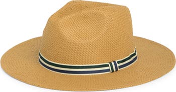 COLE HAAN- Straw Fedora Hat with Ribbon Bow - Tan Cole Haan Straw Fedora - Natural | Editorialist main image 4