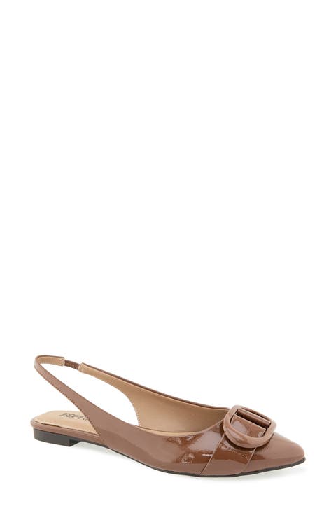 Preslee Faux Leather Slingback Flat
