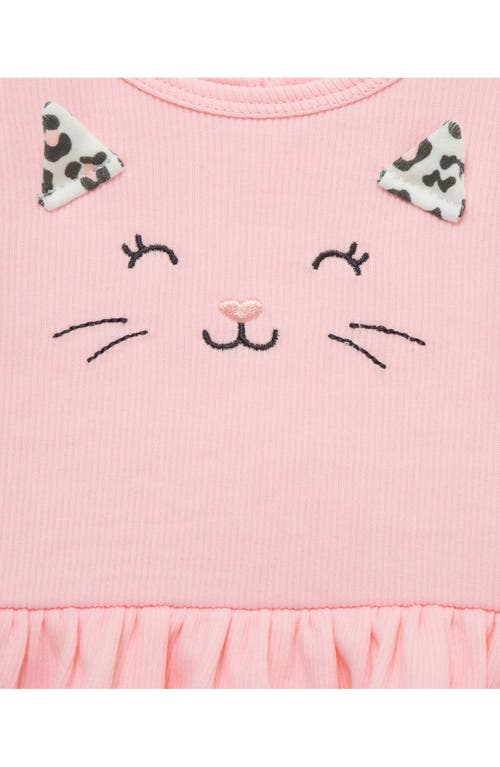 Little Me Leopard Bodysuit, Pants & Headband Set In Pink