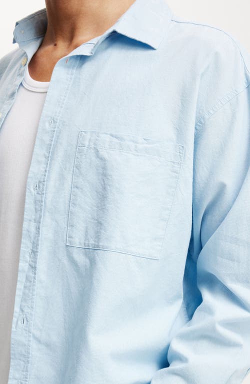 COTTON ON CROPPED OXFORD LONG SLEEVE SHIRT 