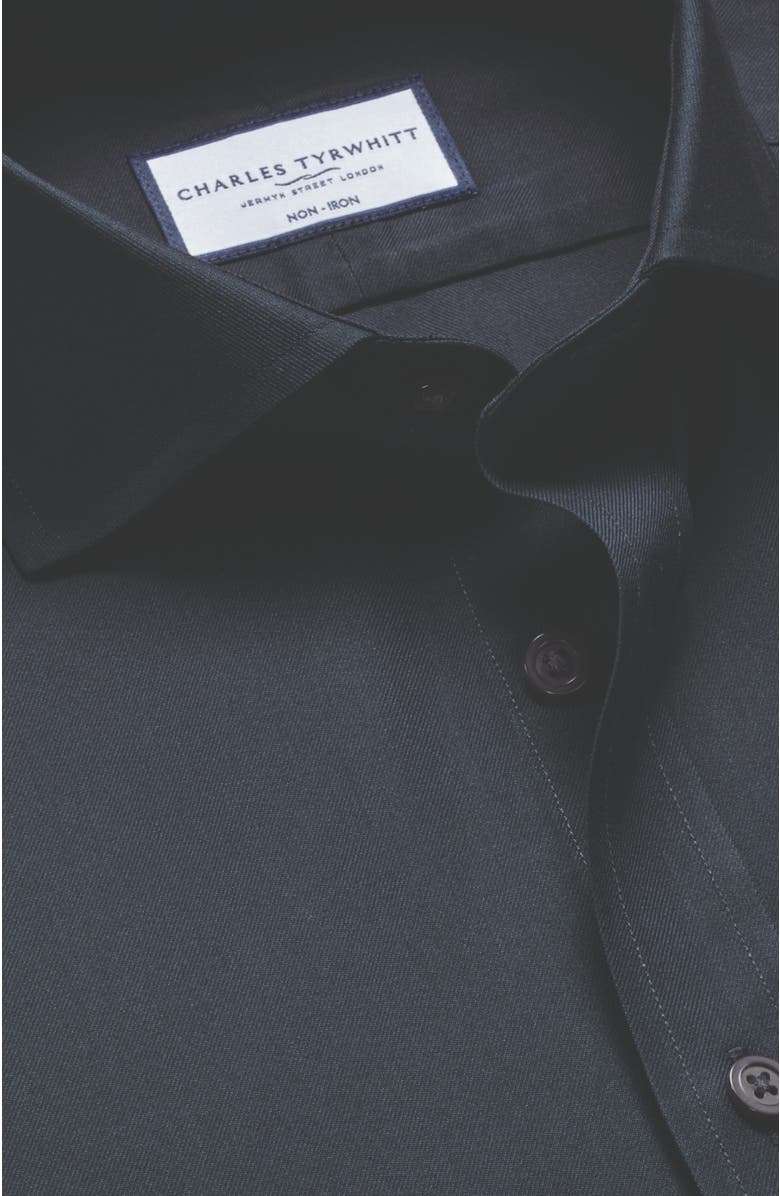 Charles Tyrwhitt Non-Iron Twill Shirt, Alternate, color, Charcoal Grey