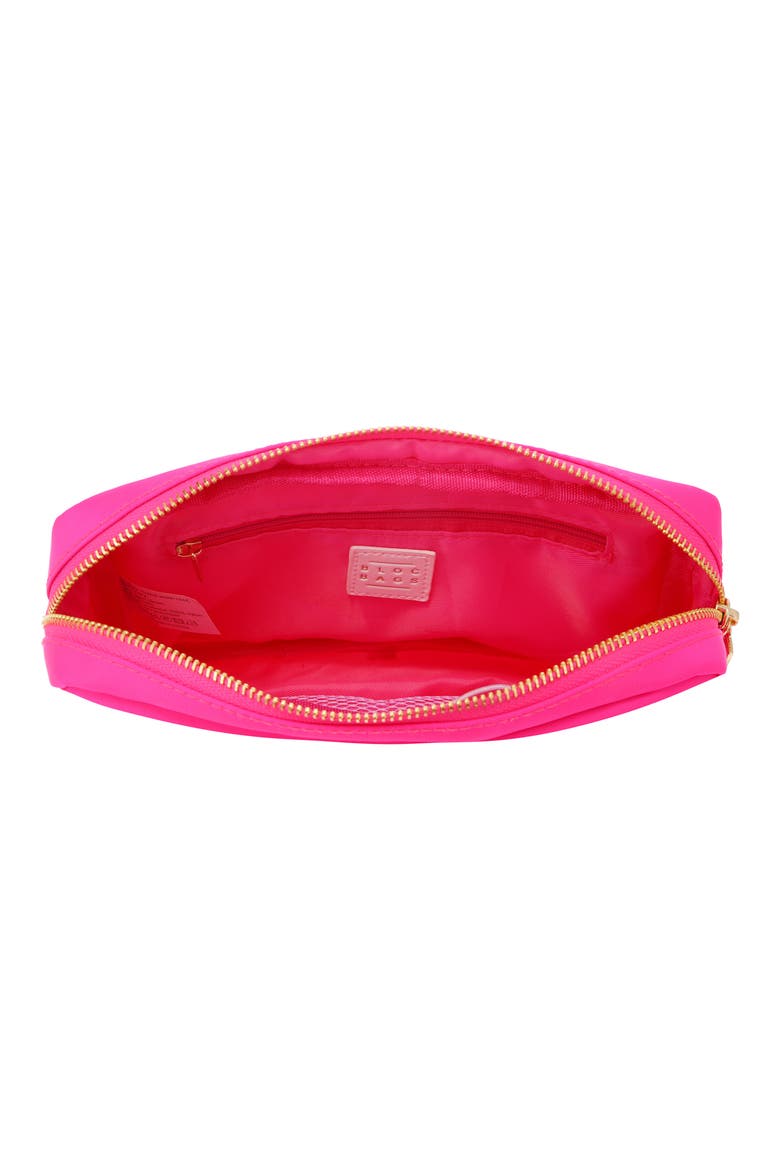 Medium Flamingo Cosmetic Bag, Alternate, color, HOT PINK