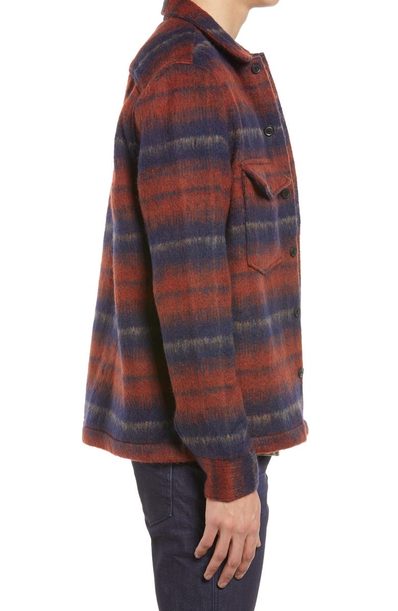 AllSaints Men's Hatch Stripe Flannel Shirt Jacket, Alternate, color, 