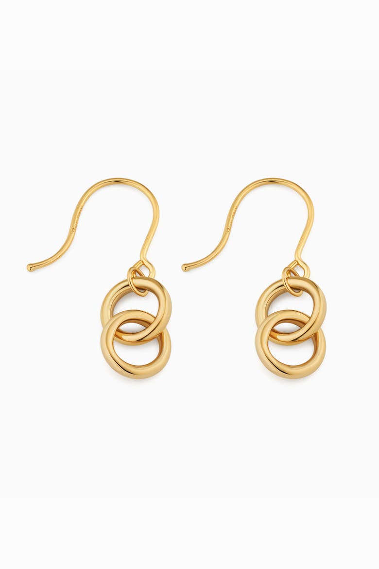 14K Gold Forever Linked Drop Earrings, Alternate, color, Yellow Gold