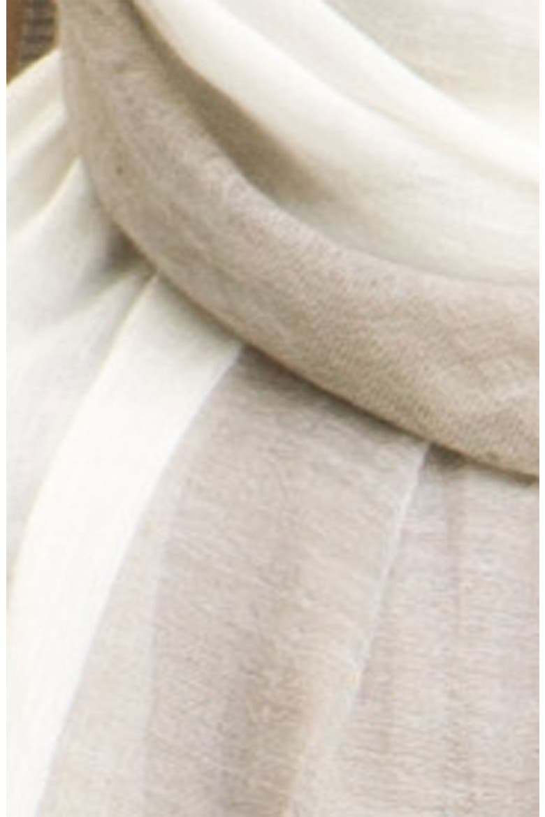 Two Tone Slub Knit Scarf, Alternate, color, STONE/BONE