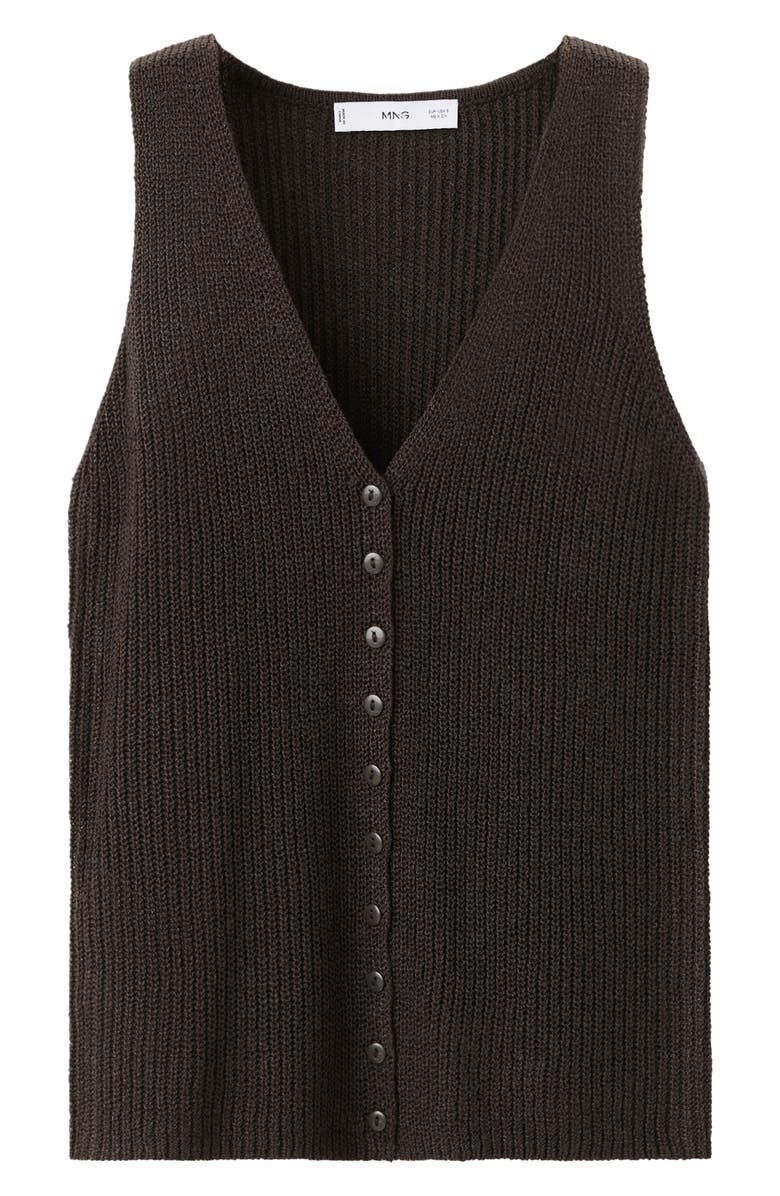 MANGO V-Neck Sweater Vest, Alternate, color, Chocolate