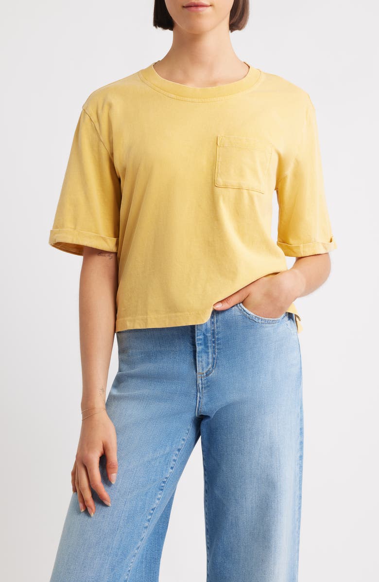 CITY BLUES Coram Crop Oversize T-Shirt, Main, color, Gold