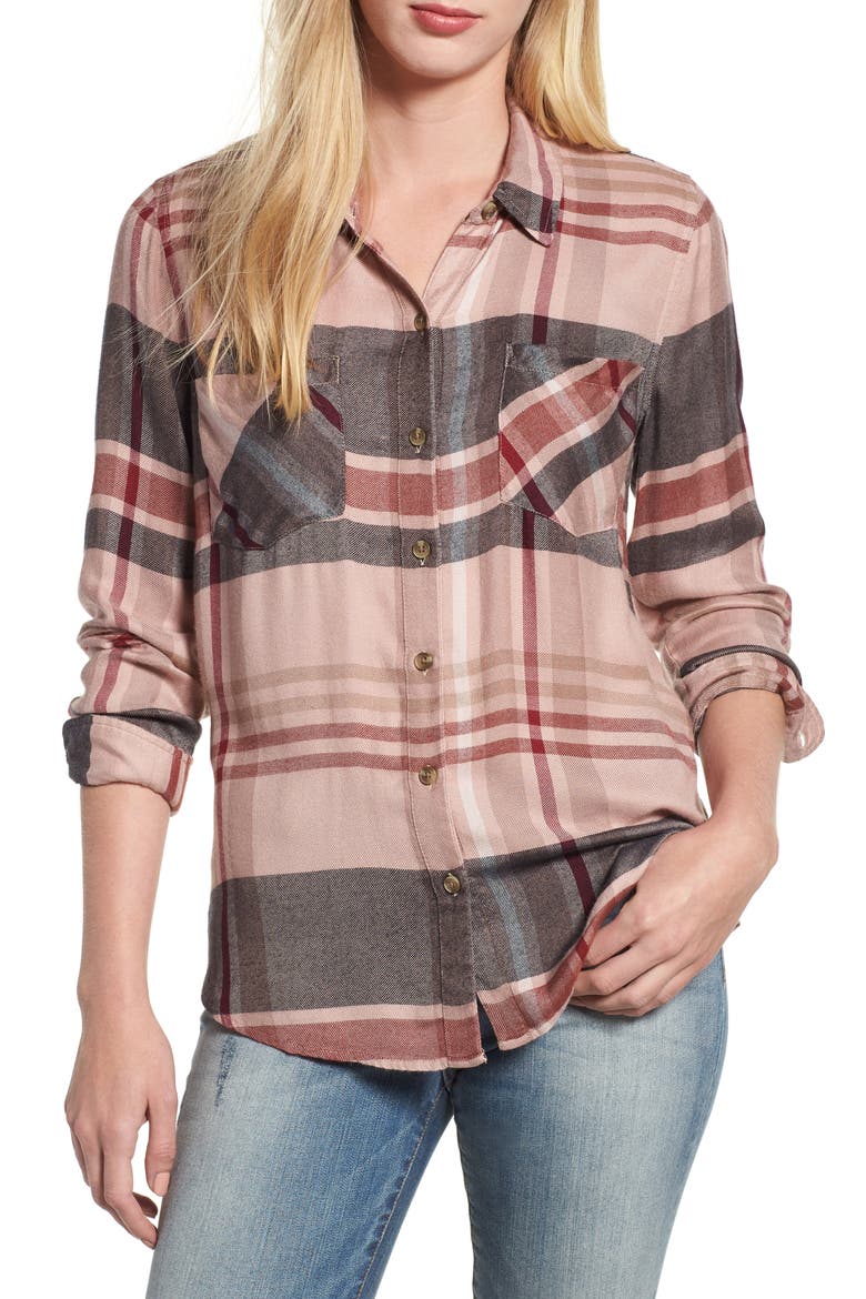 Plaid Button Down Shirt, Main, color, MULTI