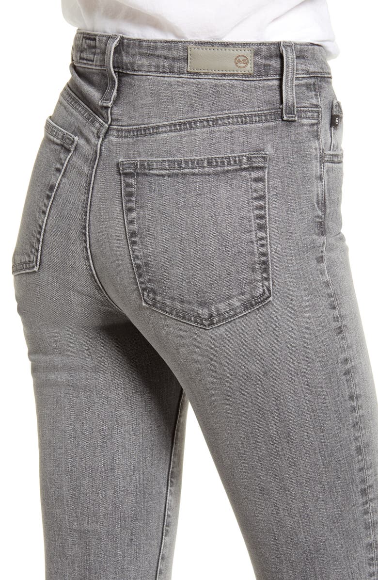 AG The Isabelle High Waist Button Front Ankle Straight Leg Jeans, Alternate, color, Entity