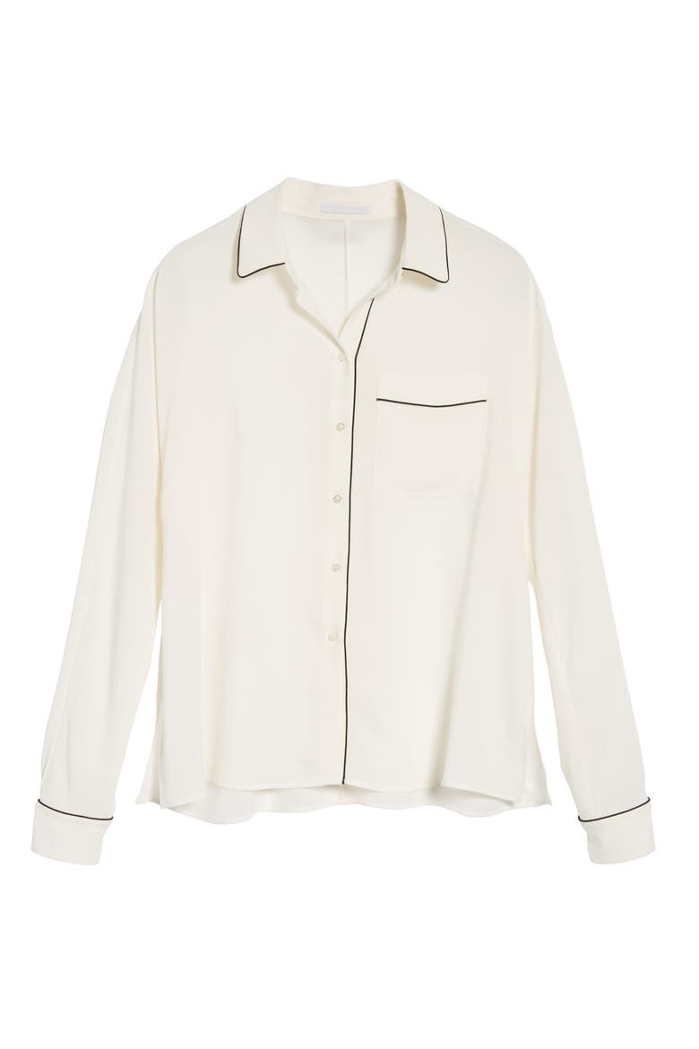Benisa Piped Blouse, Alternate, color, VANILLA