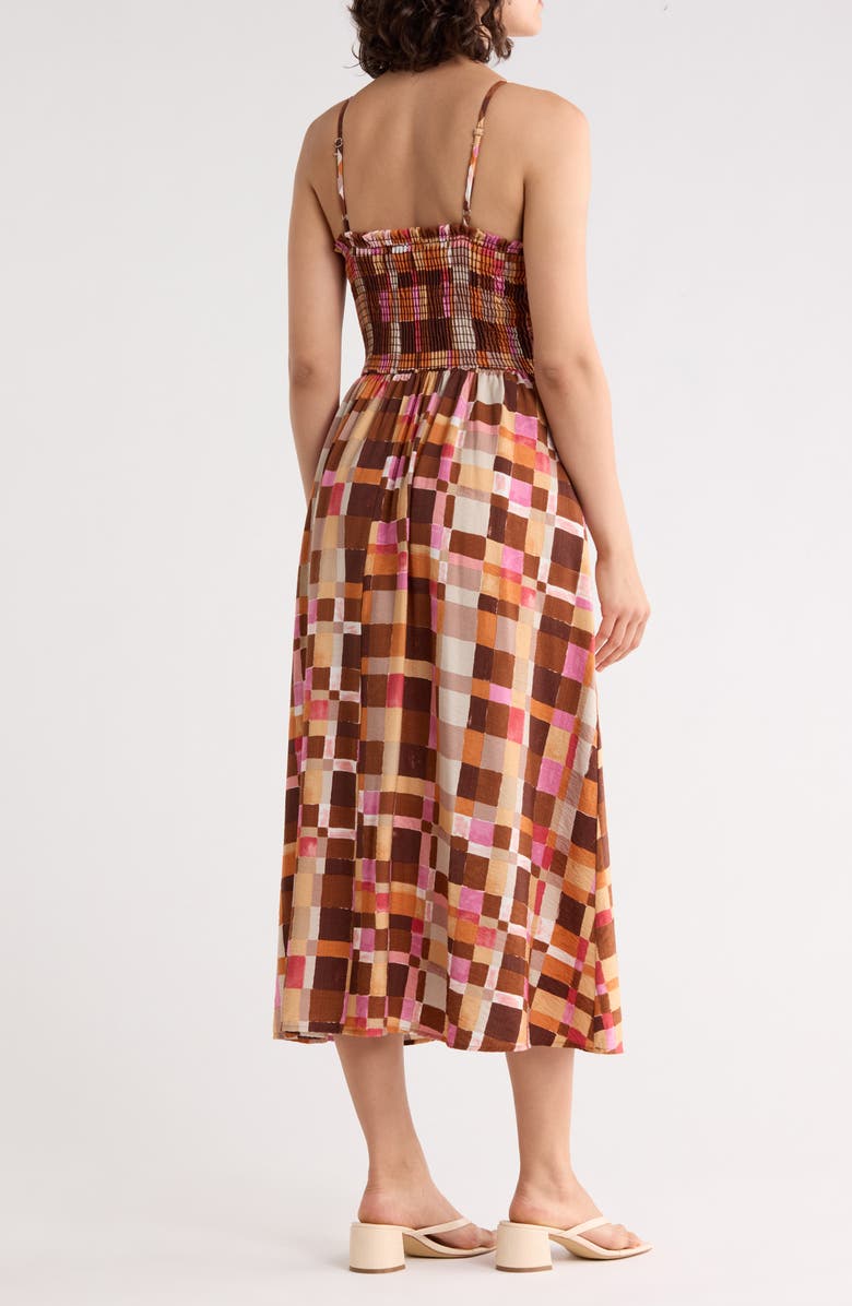 WEST K Strappy Smocked Back Dress, Alternate, color, Tile Multi