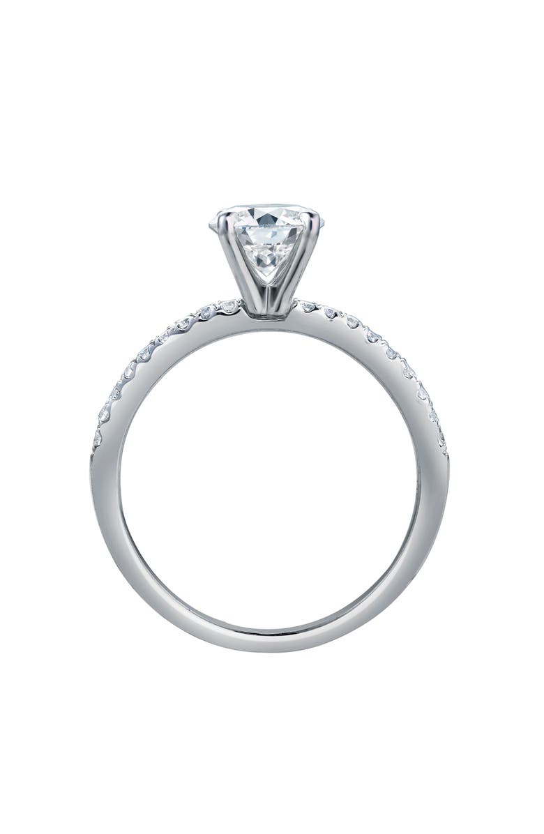 LuvMyJewelry Isabella 14K White Gold Round Cut Lab Grown Diamond Halo Engagement Ring - 1.2 ctw, Alternate, color, 14K White Gold