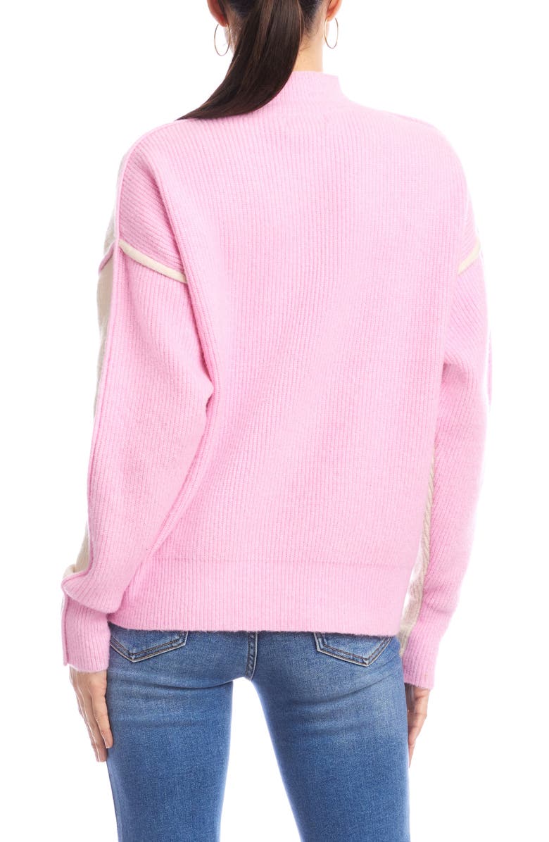 Karen Kane Colorblock Mock Neck Sweater, Alternate, color, 