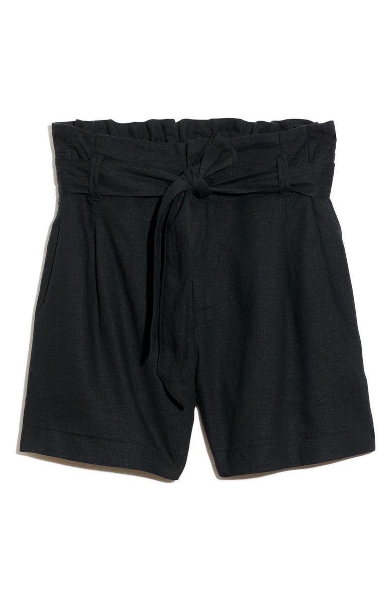 Madewell Linen Blend Paperbag Shorts, Alternate, color, 