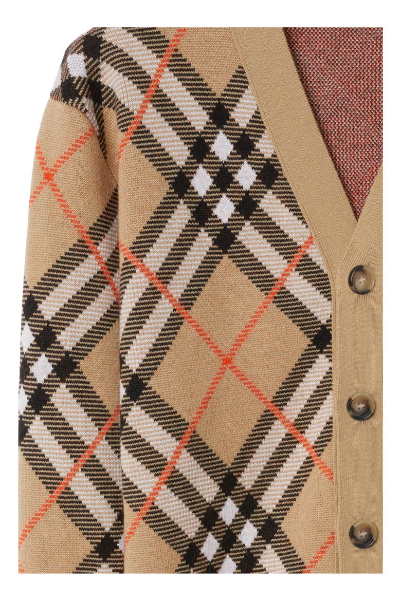 Check Wool Mohair Blend Cardigan, Alternate, color, Sand beige