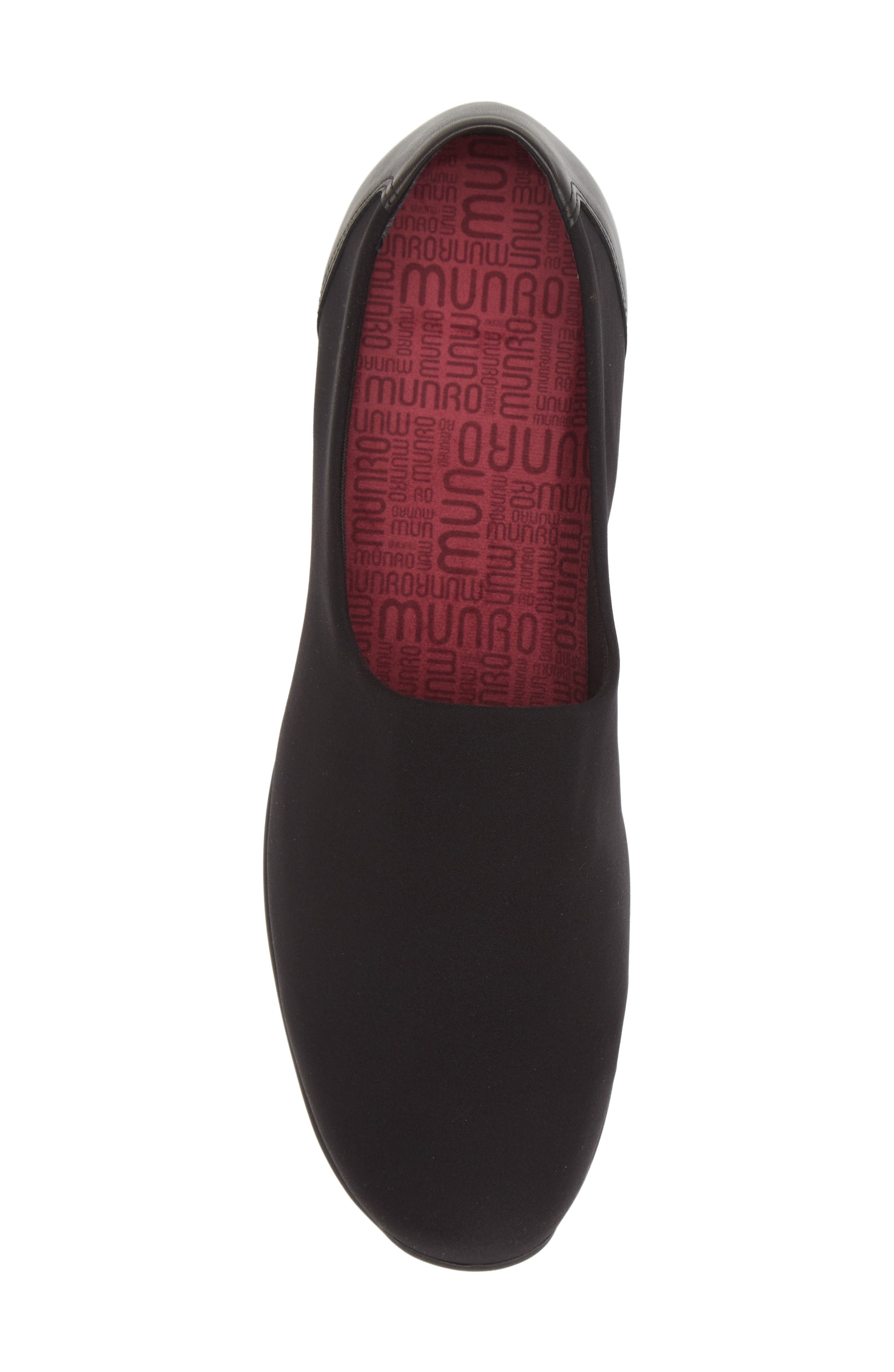 Munro Traveler Slip-On - Multiple Widths Available, Alternate, color, Black Stretch Fabric