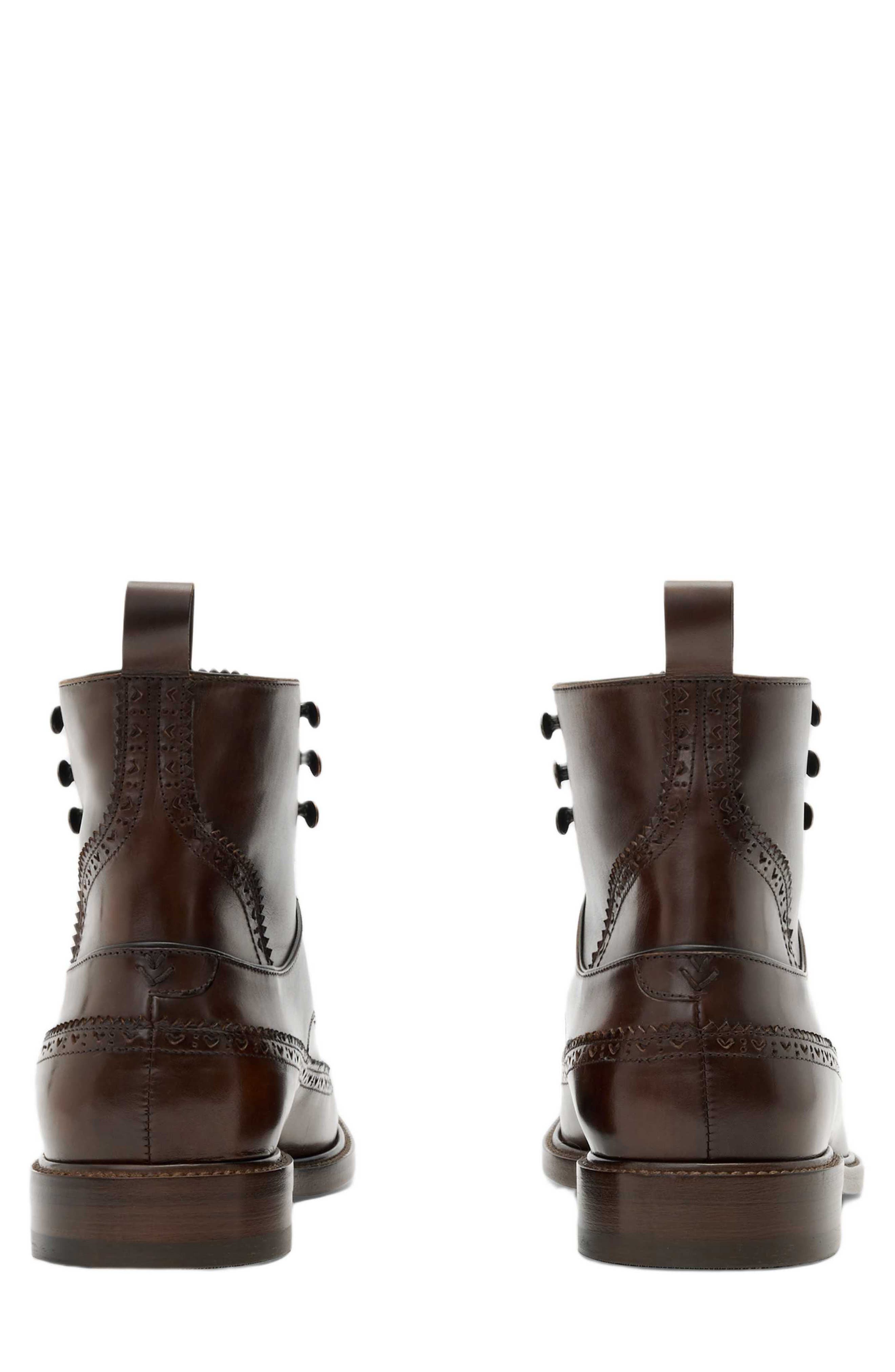 John Varvatos Harrison Longwing Leather Boot, Alternate, color, Wood Brown