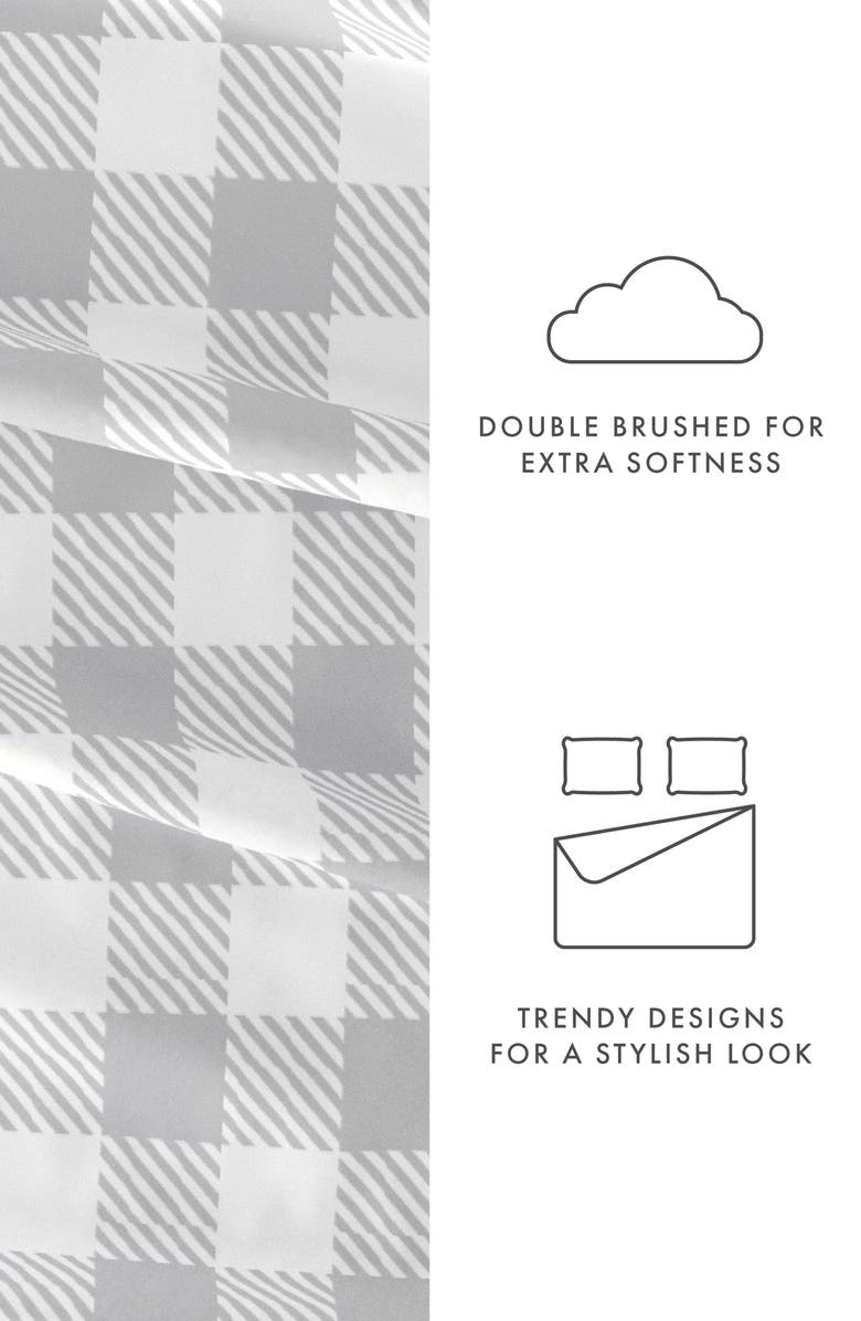 HOMESPUN Premium Ultra Soft Country Plaid Pattern 4-Piece Bed Sheets Set, Alternate, color, Light Gray