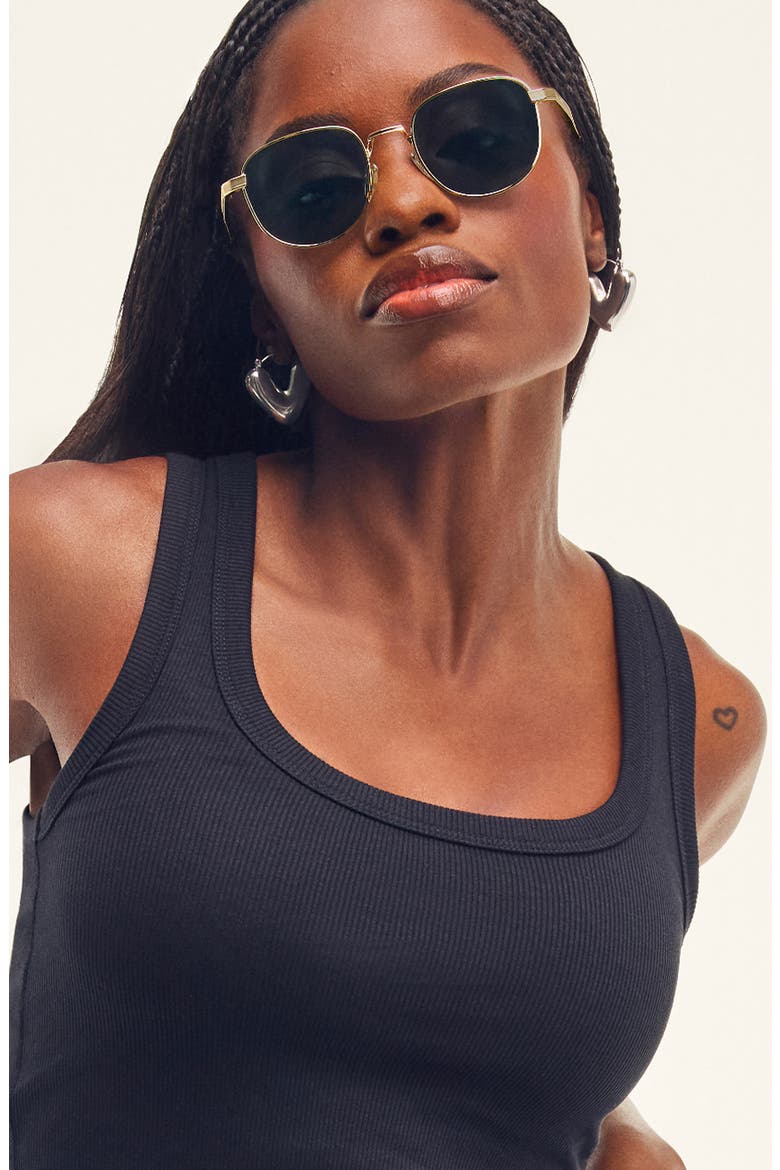 Born Ready 52mm Round Sunglasses, Alternate, color, GOLD/ SMOKE