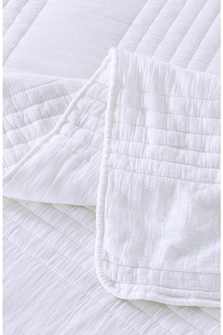 Stone Washed Cotton Quilt & Sham Set, Alternate, color, WHITE