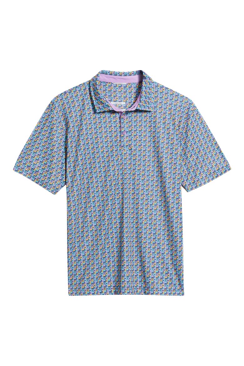 Slomo Patterned Athletic Fit Performance Polo, Alternate, color, VIOLET
