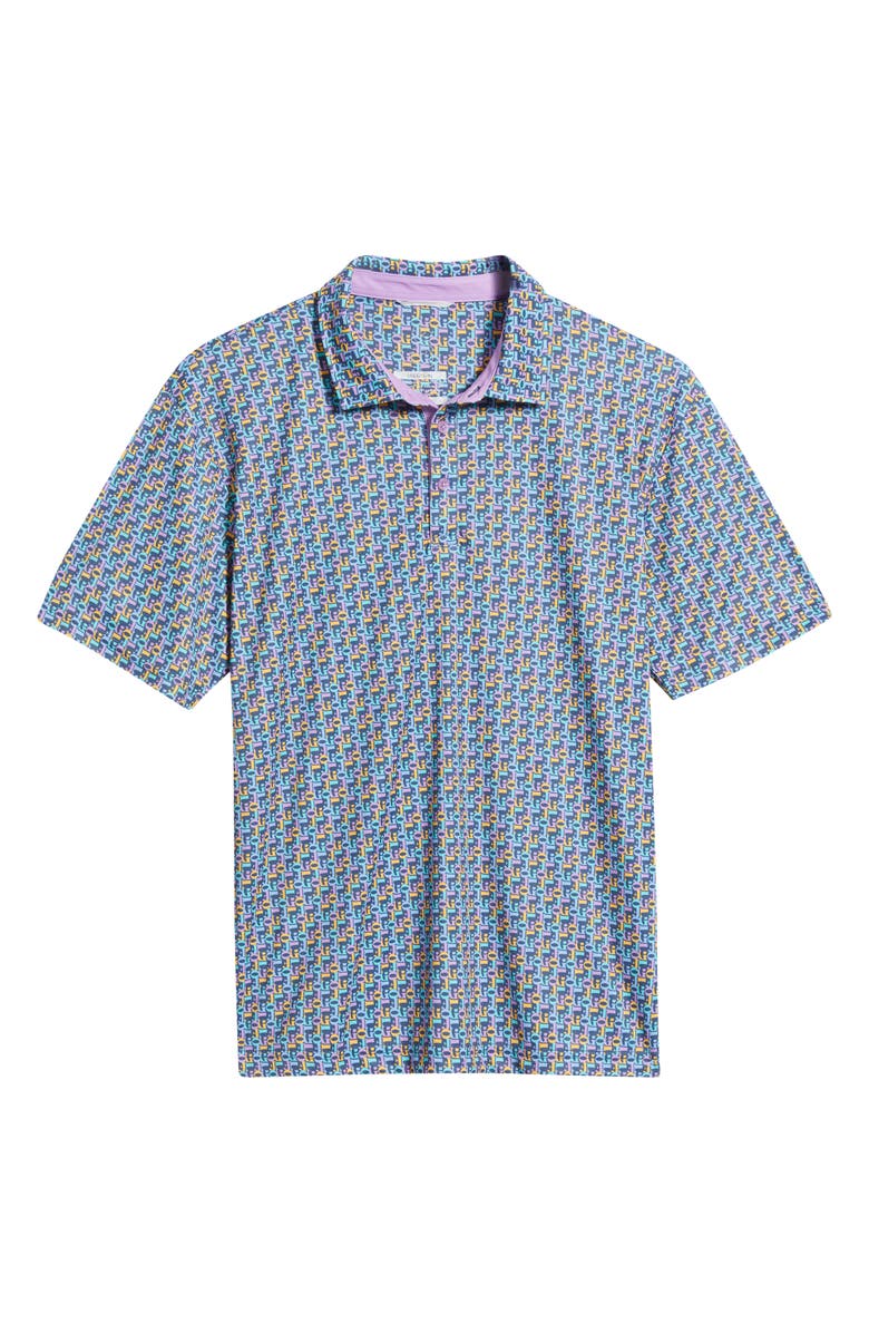 Swannies Slomo Patterned Athletic Fit Performance Polo, Alternate, color, Violet