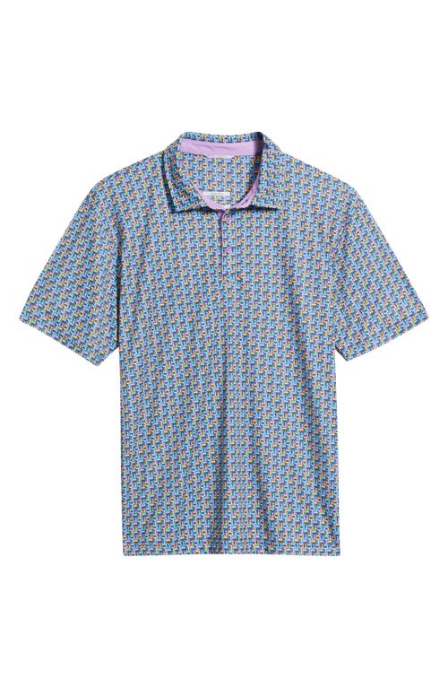 Swannies Slomo Patterned Athletic Fit Performance Polo In Blue