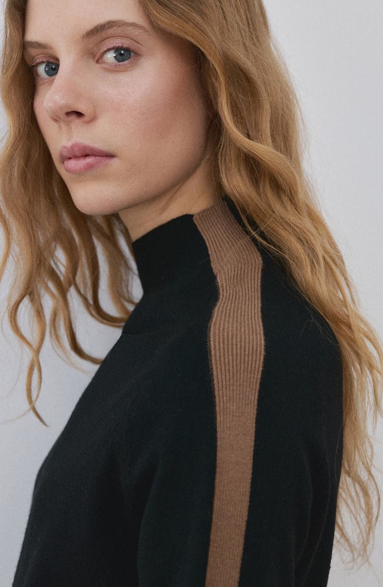 MANGO Mock Neck Sweater, Alternate, color, Black