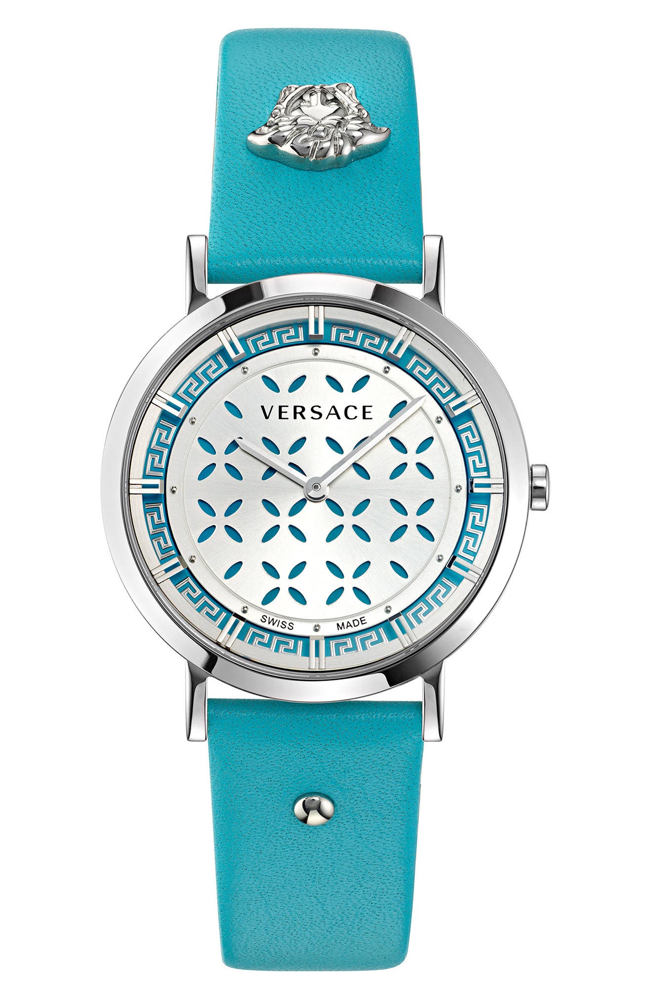 Versace New Generation Two-Hand Quartz Leather Strap Watch, 36mm