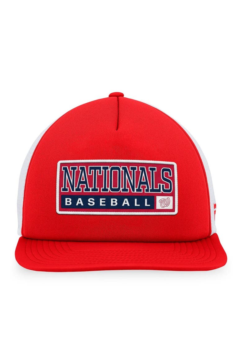 Men's Majestic Red/White Washington Nationals Foam Trucker Snapback Hat, Alternate, color, Red