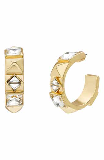 AllSaints Geometric Crystal Hoop Earrings