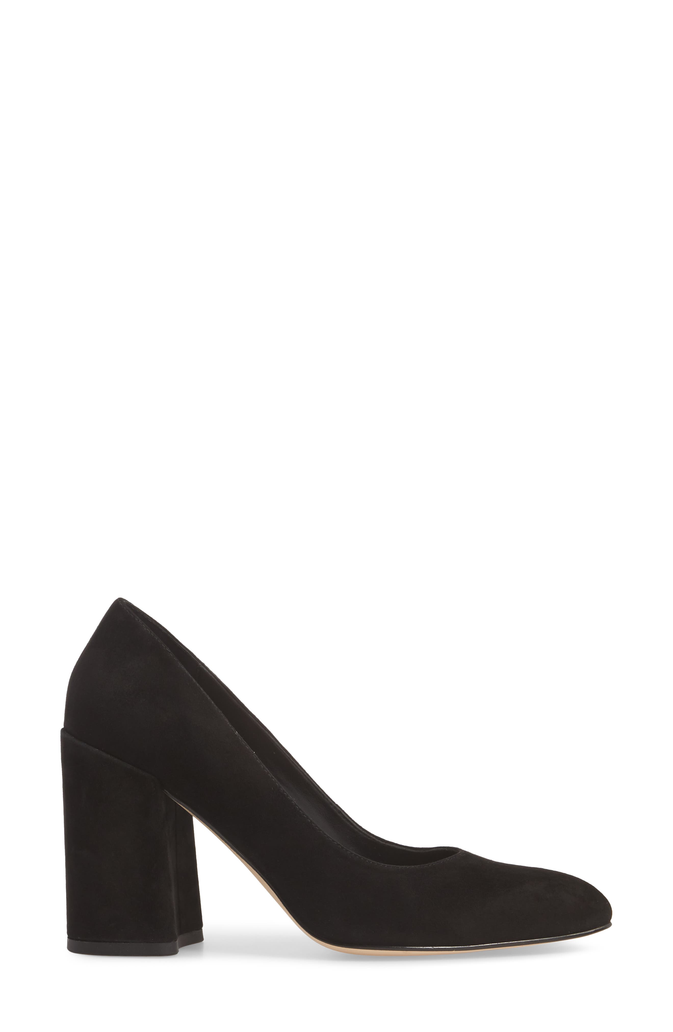 Nik Block Heel Pump, Alternate, color, BLACK SUEDE