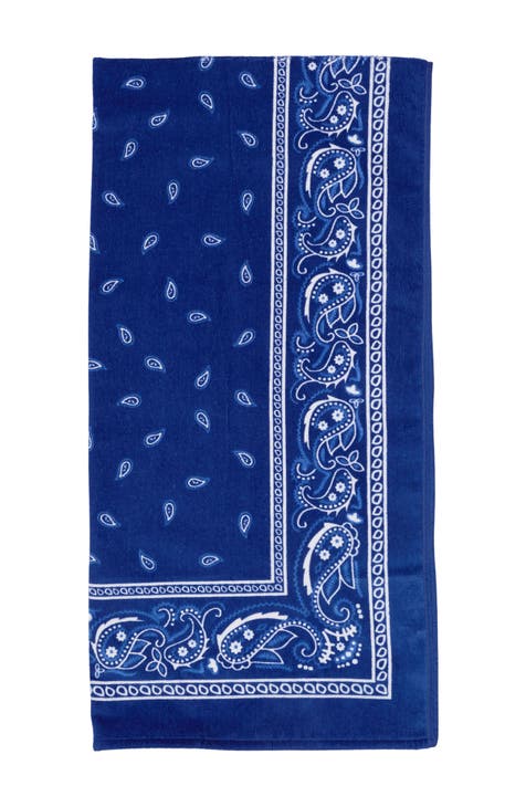 Bandana Blue Beach Towel - 30" x 60"