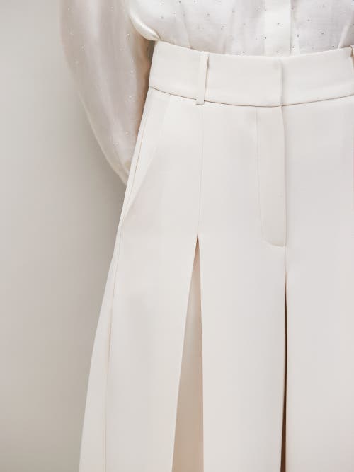 Ro&zo Pleat Detail Wide Leg Trousers In White