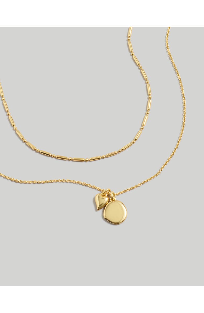 Madewell Heart Pendant Layered Chain Necklace, Alternate, color, 